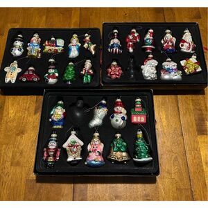 Vtg Thomas Pacconi Classics 2002 Collection 28 Blown Glass Christmas Ornaments